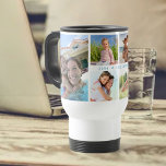 Family Photo Collage with 6 Photos and Custom Text Travel Mug<br><div class="desc">Personalise this handy travel mug with your favourite photos from your family reunion or vacation. The template is set up ready for you to add up to 6 photos, displayed as 2x vertical portrait and 4x square / instagram format. You can also edit (or delete) the sample wording with your...</div>