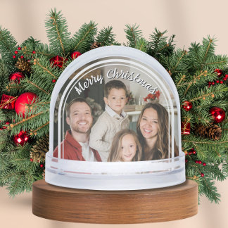 Family Photo Custom Christmas Holiday Gift Snowglobe