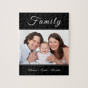 Family Photo Custom Names Jigsaw Puzzle