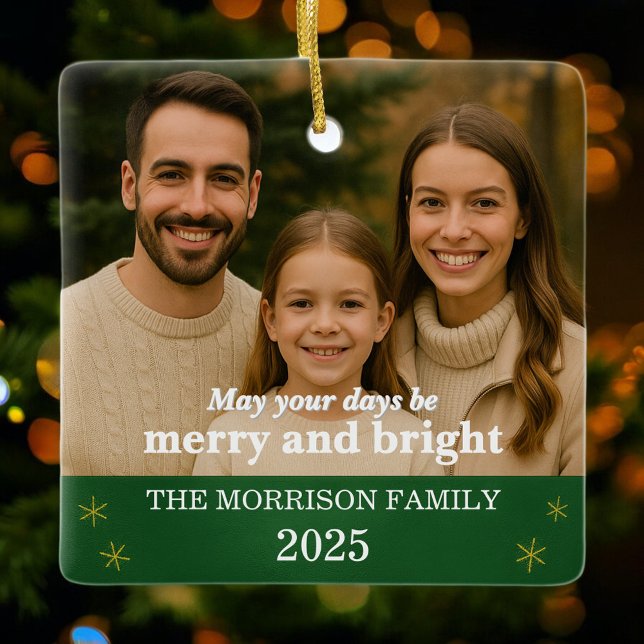 Family Photo Customizable Ceramic Ornament (Creator Uploaded)