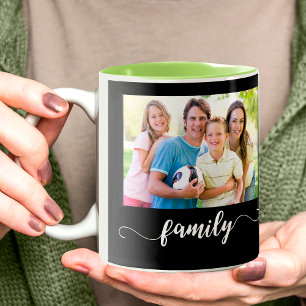 Family Photo Design Two-Tone Coffee Mug