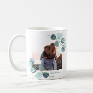 Family Photo Eucalyptus Botanical Personalised Coffee Mug