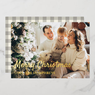 Family Photo Foil Christmas Card