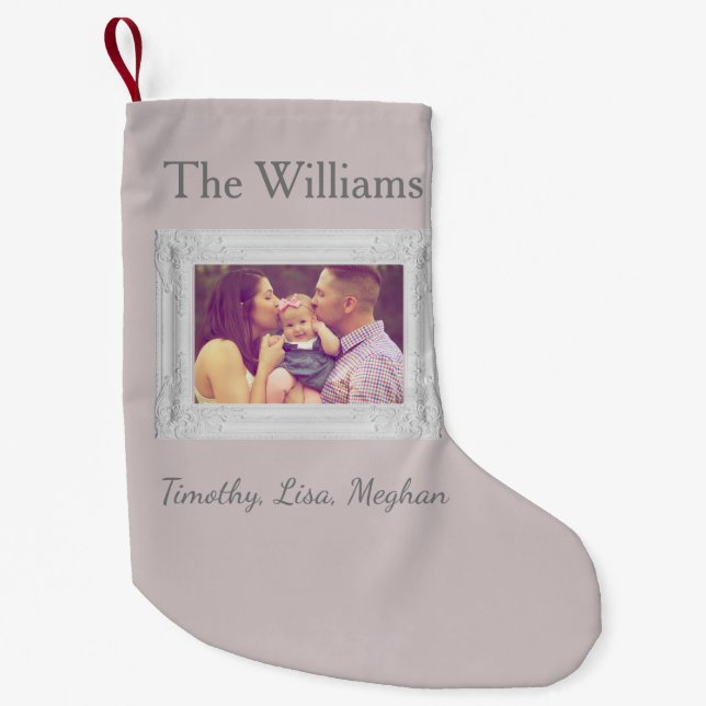 Family Photo Frame Christmas Small Christmas Stocking (Front)