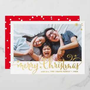 FAMILY PHOTO fun calligraphy Merry Christmas