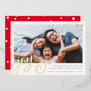 FAMILY PHOTO fun elegant calligraphy JOY gold