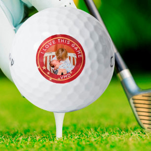 Family Photo Fun Message Initials Bright Colours Golf Balls