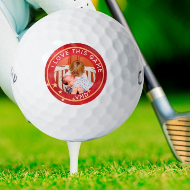 Family Photo Fun Message Initials Bright Colours Golf Balls (Creator Uploaded)