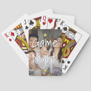 Family Photo Game Night Gold Stars Playing Cards
