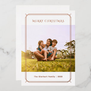Family Photo Geometric Christmas Rose Gold