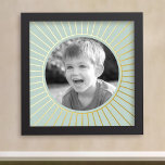 Family photo gold or silver sun frame sea green foil prints<br><div class="desc">Your photo inside a gold or silver foil sun border with pale sea green background.</div>
