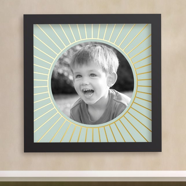 Family photo gold or silver sun frame sea green foil prints (Creator Uploaded)