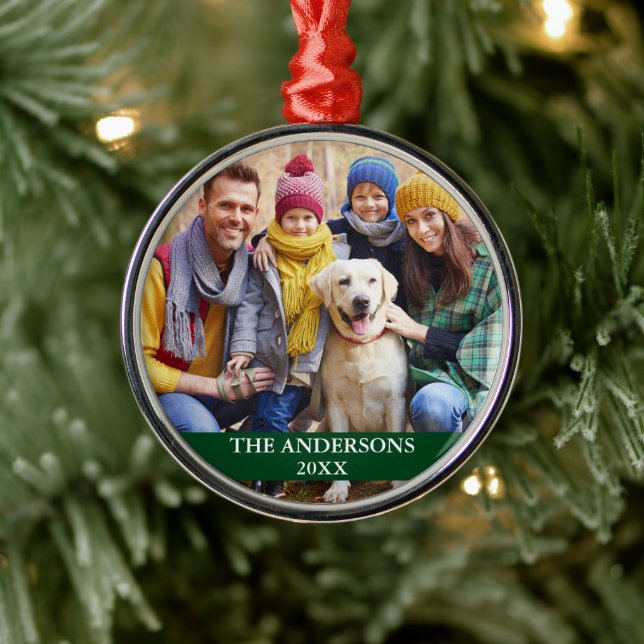 Family Photo Green Metal Tree Decoration (Tree)