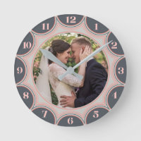 Family Photo Grey Coral Pink Sunburst Personalised