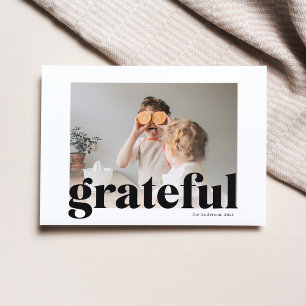 Family Photo Happy Thanksgiving Black Grateful Postcard
