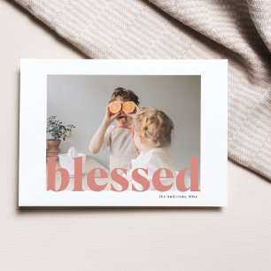 Family Photo Happy Thanksgiving Blessed Postcard