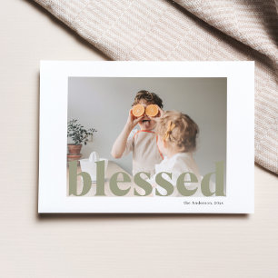 Family Photo   Happy Thanksgiving Blessed Postcard