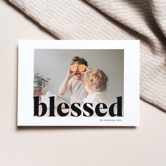 Family Photo | Happy Thanksgiving Blessed Postcard (Creator Uploaded)