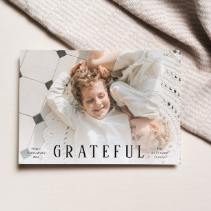 Family Photo   Happy Thanksgiving   Grateful Postcard