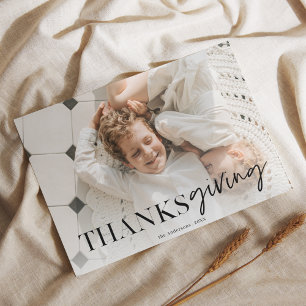 Family Photo Happy Thanksgiving Postcard