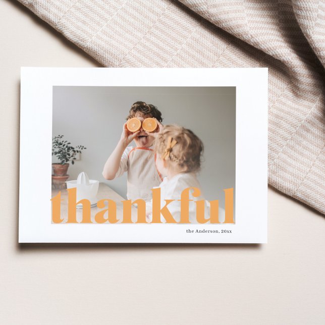 Family Photo | Happy Thanksgiving Thankful Postcar Postcard (Creator Uploaded)