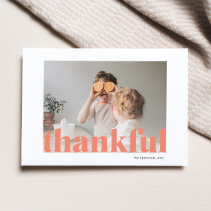 Family Photo Happy Thanksgiving Thankful Postcard