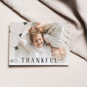 Family Photo Happy Thanksgiving Thankful Postcard