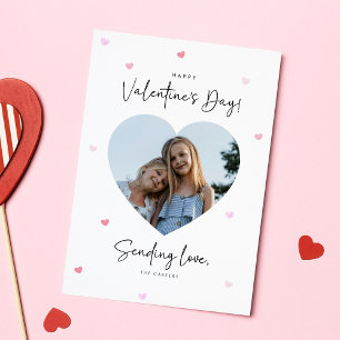 Family Photo Heart Shape Valentines Day Card