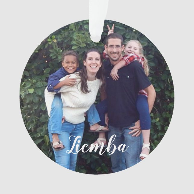Family Photo Holiday Christmas Ornament (Front)