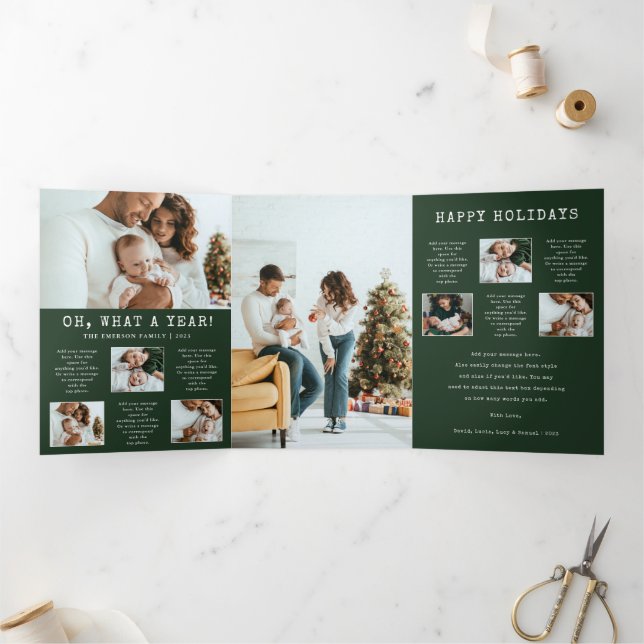 Family Photo Holiday Trifold Card (Inside)