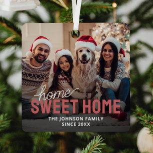 Family Photo Home Sweet Home Christmas Metal Tree Decoration