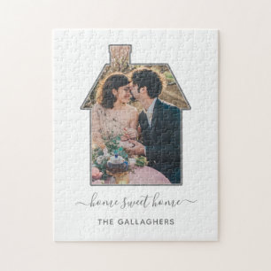 Family Photo House Shape Housewarming Wedding Gift Jigsaw Puzzle