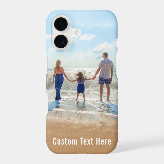 Family Photo iPhone Case Personalised Text (Back)