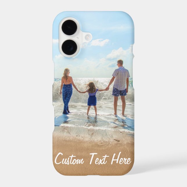 Family Photo iPhone Case Personalised Text (Back)