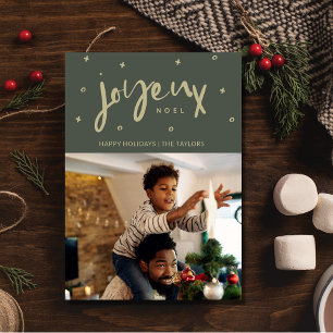 Family Photo Joyeux Noel Christmas Holiday Card