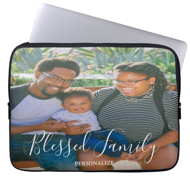 Family Photo Laptop Sleeve (Front)