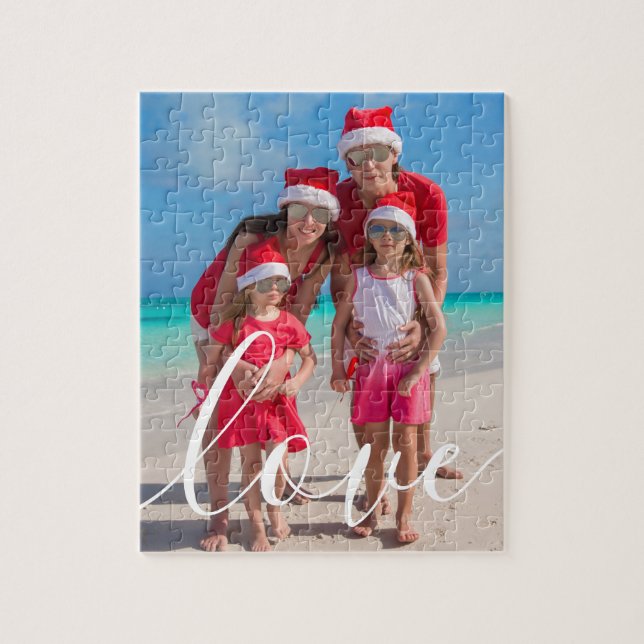 Family Photo Love Script Jigsaw Puzzle (Vertical)