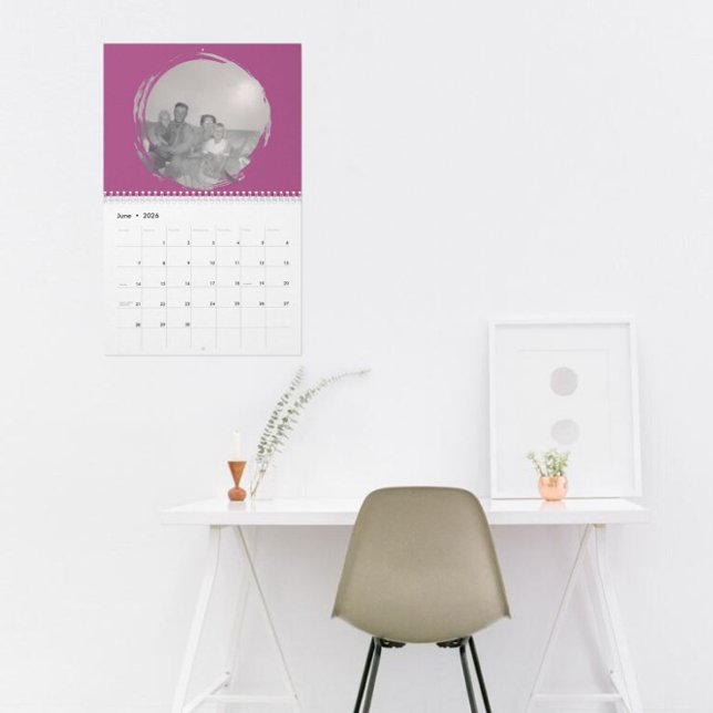 Family Photo Memories in Brushstroke Circles Calendar (Creator Uploaded)