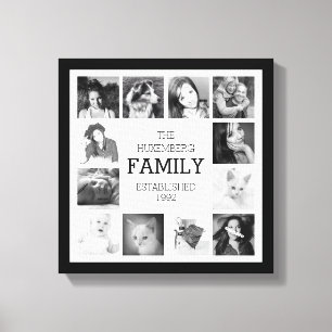 Family Photo Memories with Personalisation Canvas Print