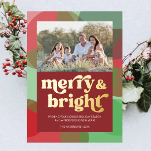 Family Photo Merry Bright Colourful Red Retro