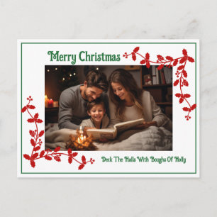 Family Photo Merry Christmas Affordable Holiday Postcard