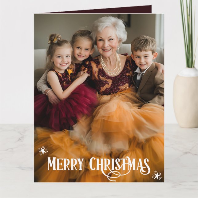 Family Photo Merry Christmas Card (Front)