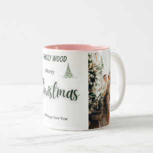 family photo merry christmas happy new year Mug