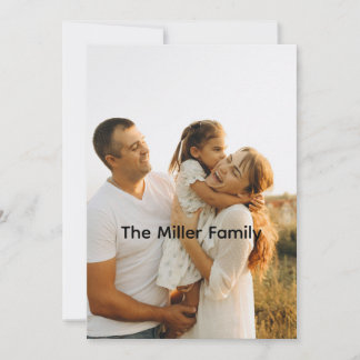 Family Photo Merry Christmas Script Overlay Holiday Card