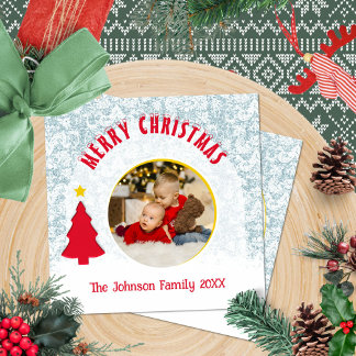 Family Photo Modern Christmas Holiday Card