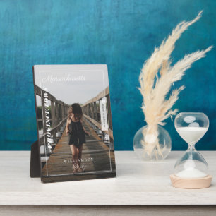 Family Photo Modern Editorial Travel Keepsake Plaque