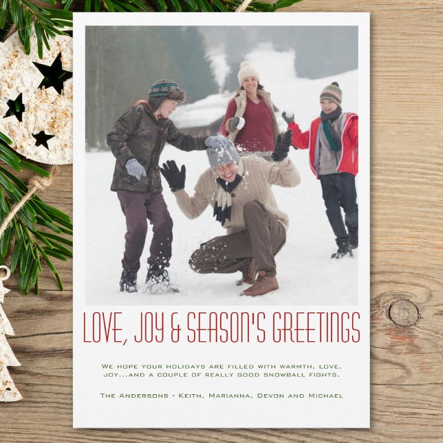 Family Photo Modern Minimalist Christmas Holiday Card (Creator Uploaded)