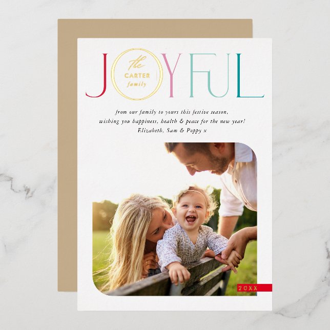 FAMILY PHOTO modern serif typography JOYFUL colour (Front/Back)
