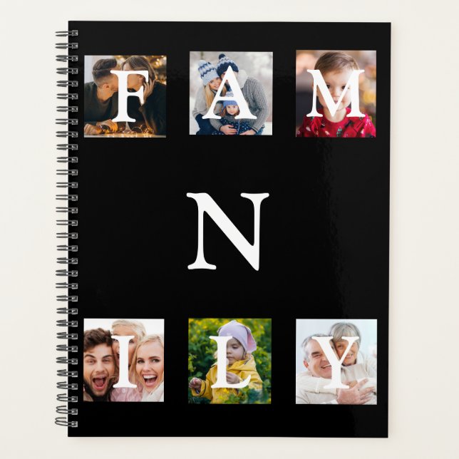 Family Photo Monogram Collage Personalised  Planner (Front)