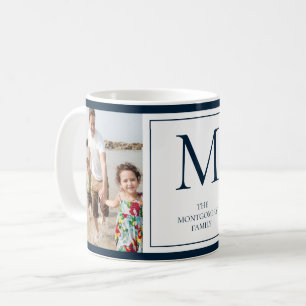 Family Photo Monogram Initial Name Coffee Mug